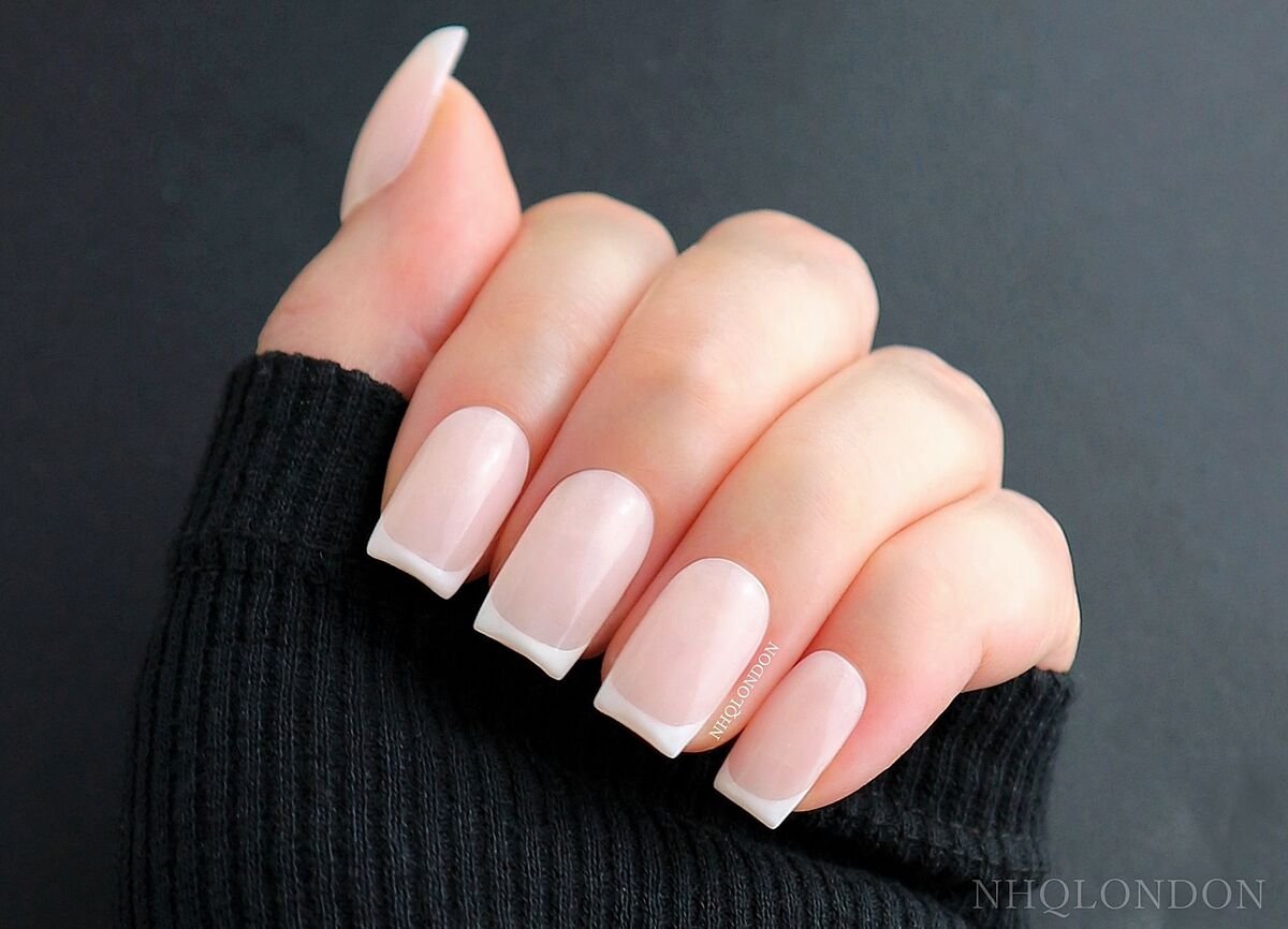 nägel french weiß glitzer